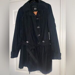 Anthropologie BlackTrench Coat Size: L
